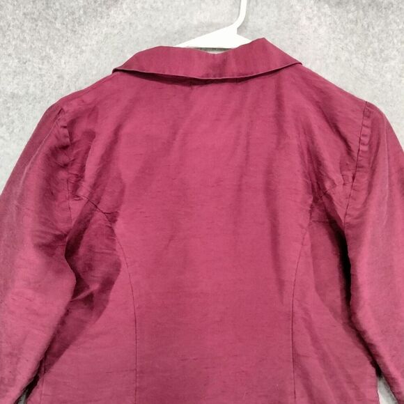 Karen Kane Lifestyle Pant Suit Set Size 4 Pant Size Small Blazer 100% Silk Red - Picture 12 of 16